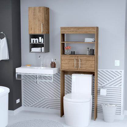 Combo Madrid, Miel, incluye mueble auxiliar y optimizador de baño