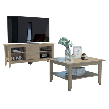 Combo Essential, Rovere, incluye rack TV y mesa de centro