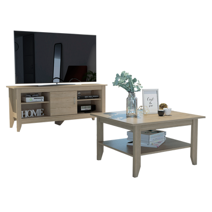 Combo Essential, Rovere, incluye rack TV y mesa de centro