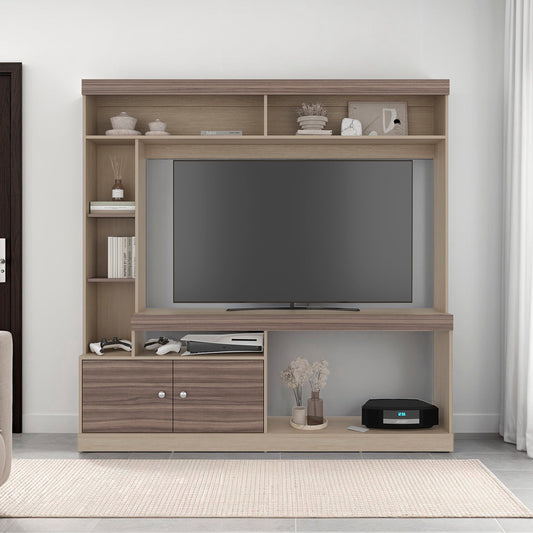 Estante New Classic Color Tv55" Dos Puertas, Avellana Y Cartagena