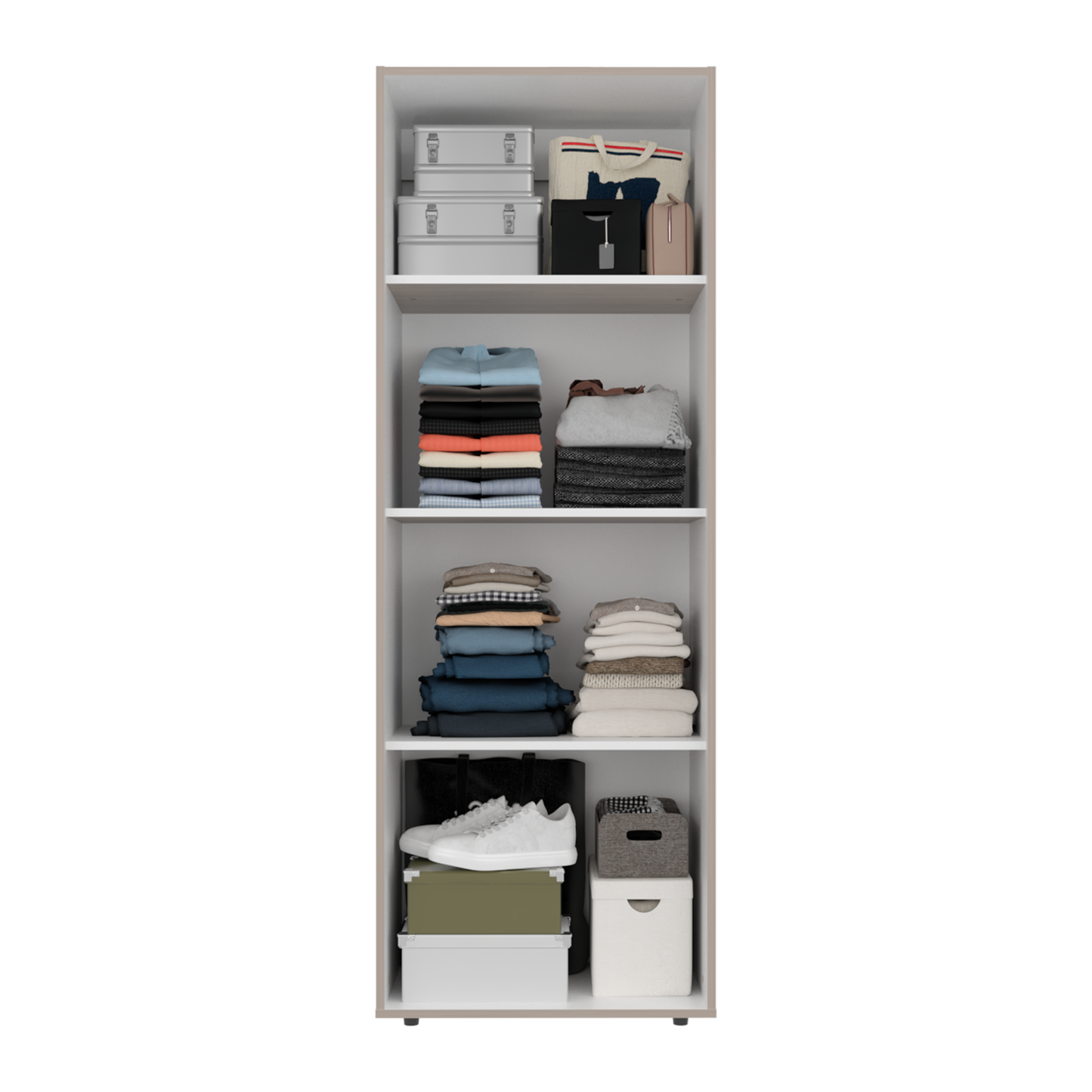 Combo Closet H-180 Siete Puertas, Almacenamiento, Optimizacion, Zapatero, Colgado, Color Bardolino