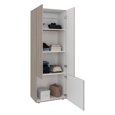 Combo Closet H-200 Tres Puertas, Almacenamiento, Colgado, Color Bardolino