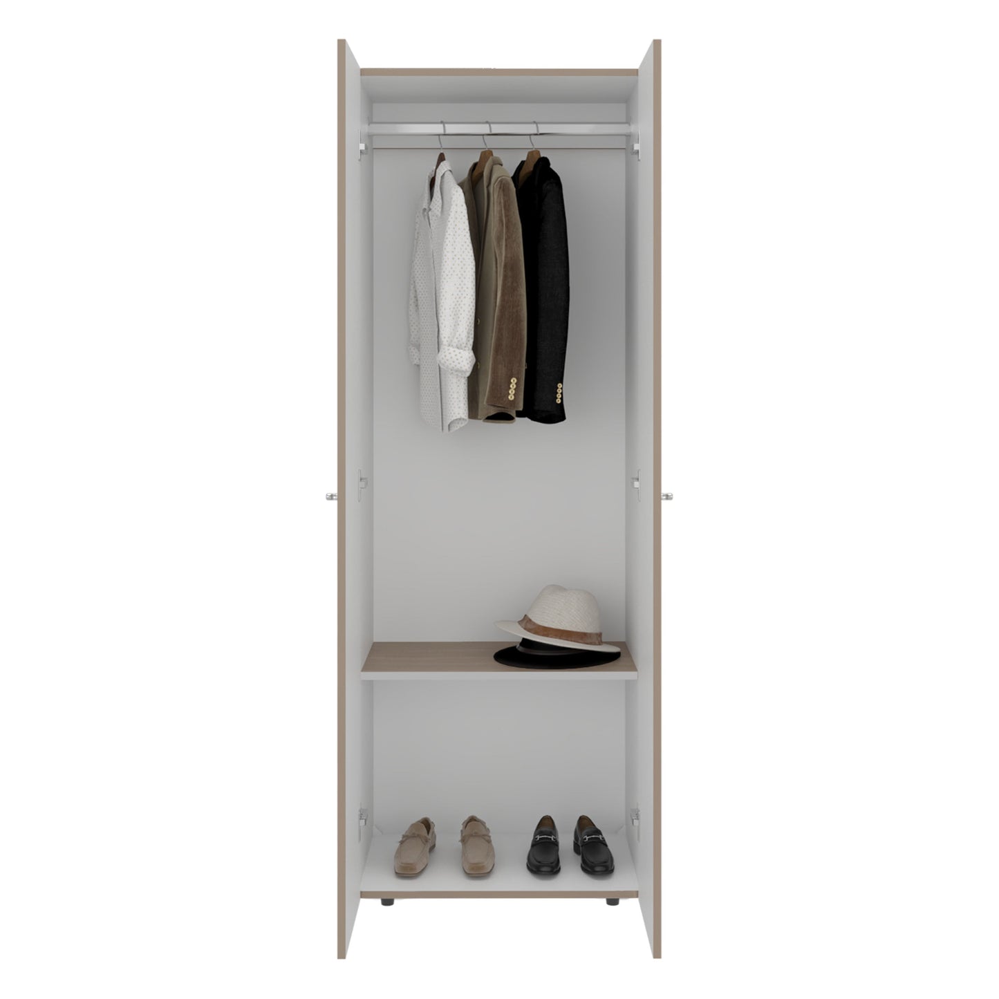 Combo Closet H-180 Cinco Puertas, Almacenamiento, Optimizacion, Colgado, Color Bardolino