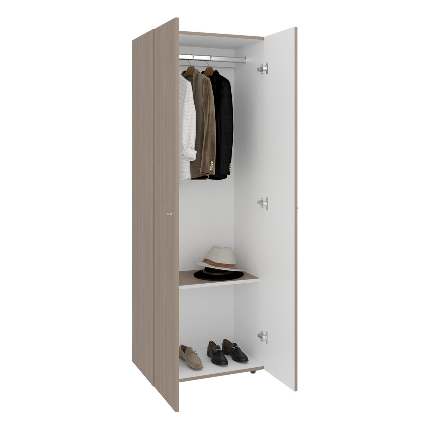 Combo Closet H-200 Siete Puertas, Almacenamiento, Optimizacion, Zapatero, Color Bardolino