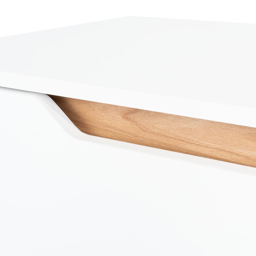 Rack Tv80 Woodall Dos Puertas Un Cajon, Blanco Y Fresno