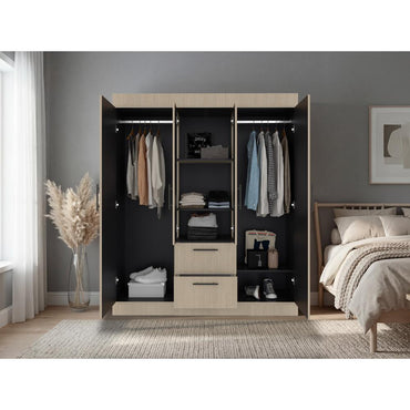 Closet 150 Vm 4 Puertas 2 Cajones, Cartagena y Wengue