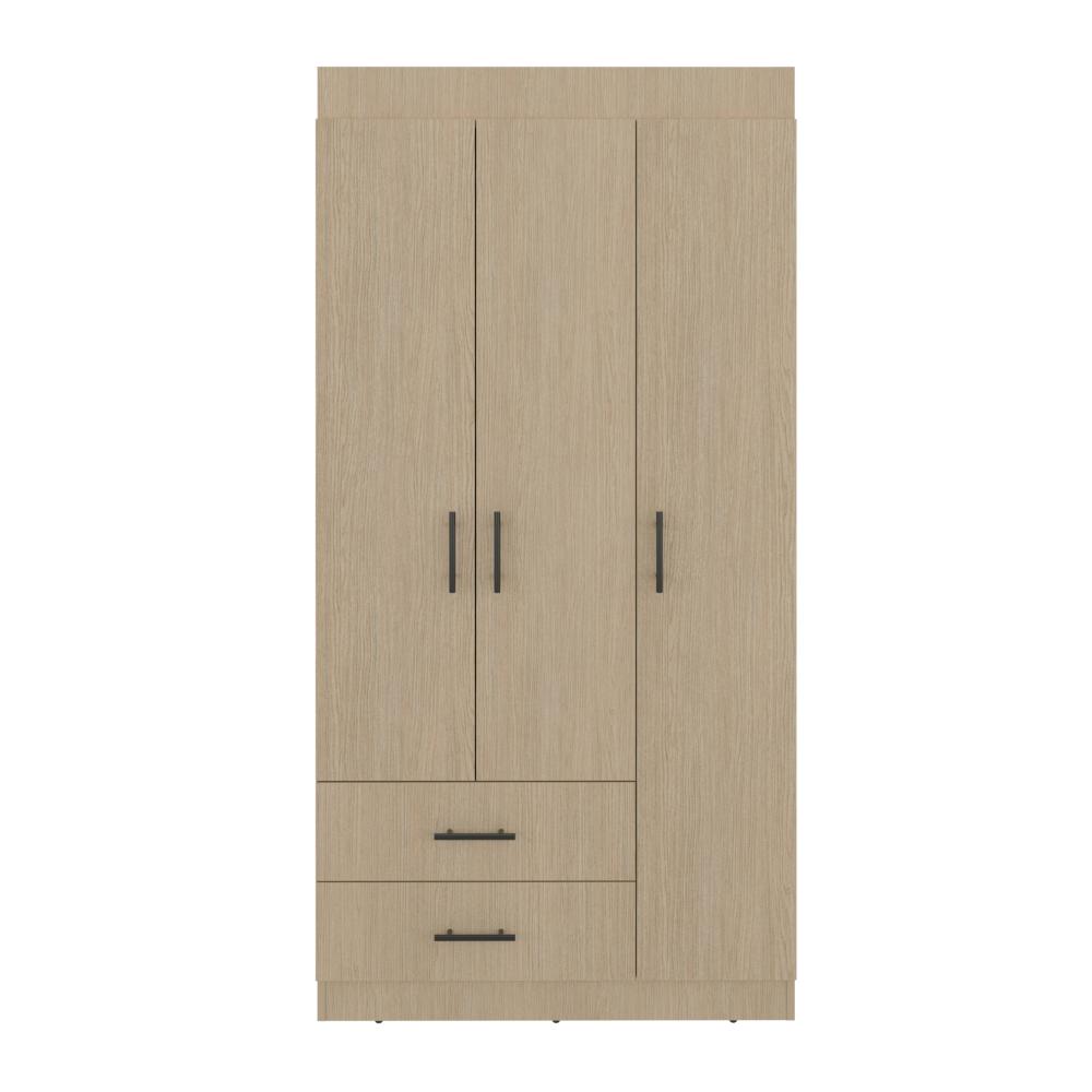 Ropero Tres Puertas con 2 Cajones Houston, Cartagena Y Wengue
