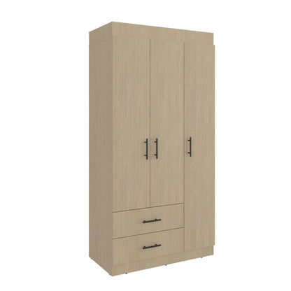 Ropero Tres Puertas con 2 Cajones Houston, Cartagena Y Wengue
