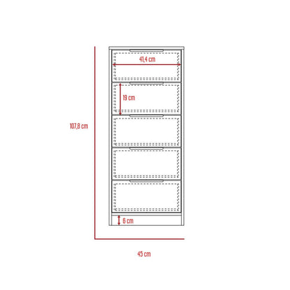 Closet 2 Puertas + Cómoda 5C Kaia Color Miel y Blanco Para Dormitorio