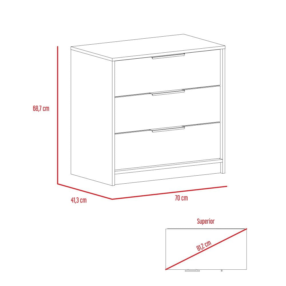 Closet 2 Puertas + Cómoda 3C Kaia Color Miel y Blanco Para Dormitorio