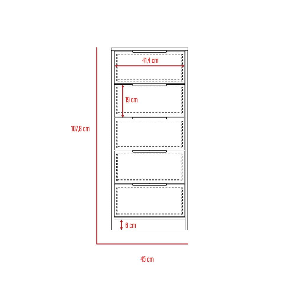 Cómoda 5C + Cómoda 3C Kaia Color Miel y Blanco Para Dormitorio