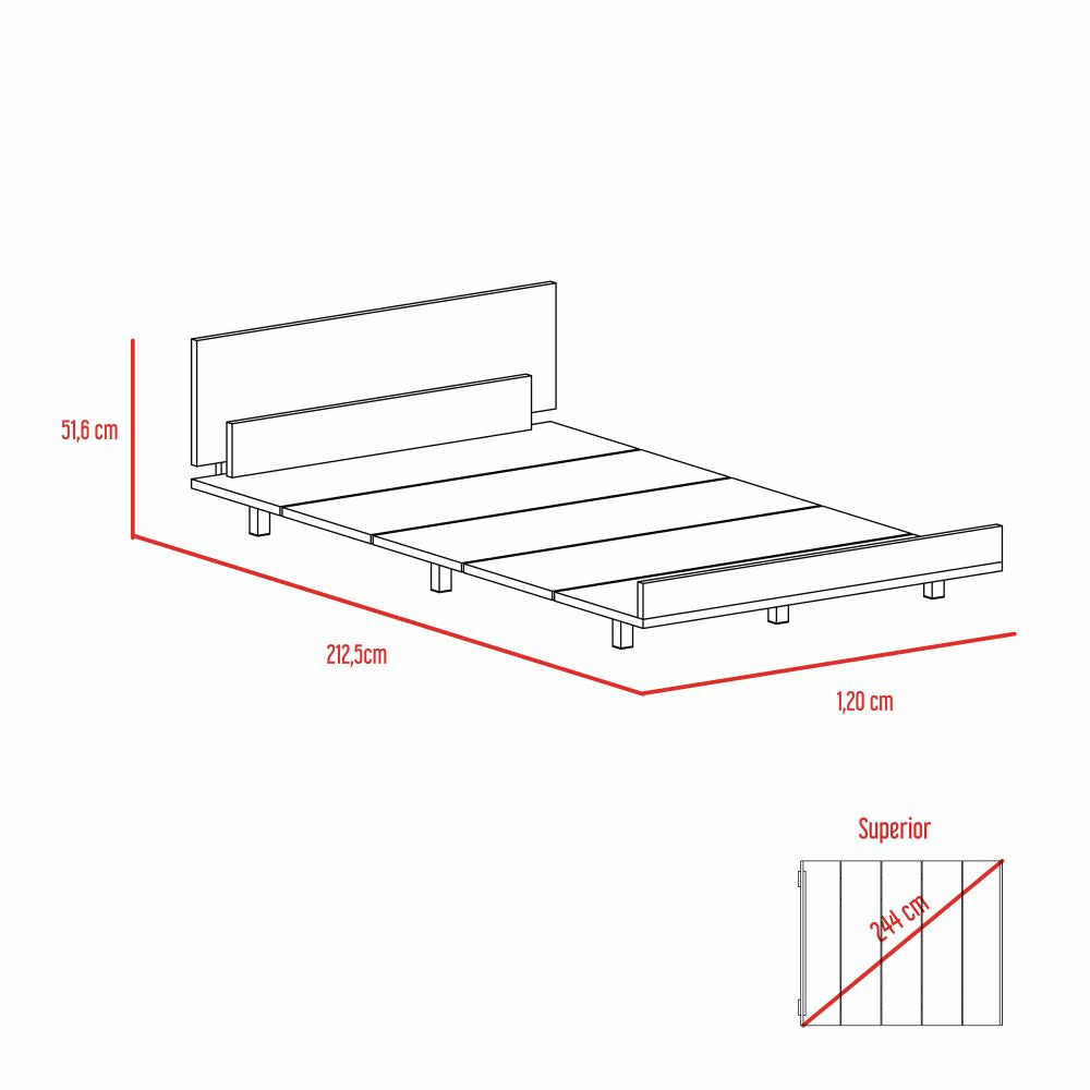 Combo Kaia, Miel y Blanco, incluye base cama y cómodas