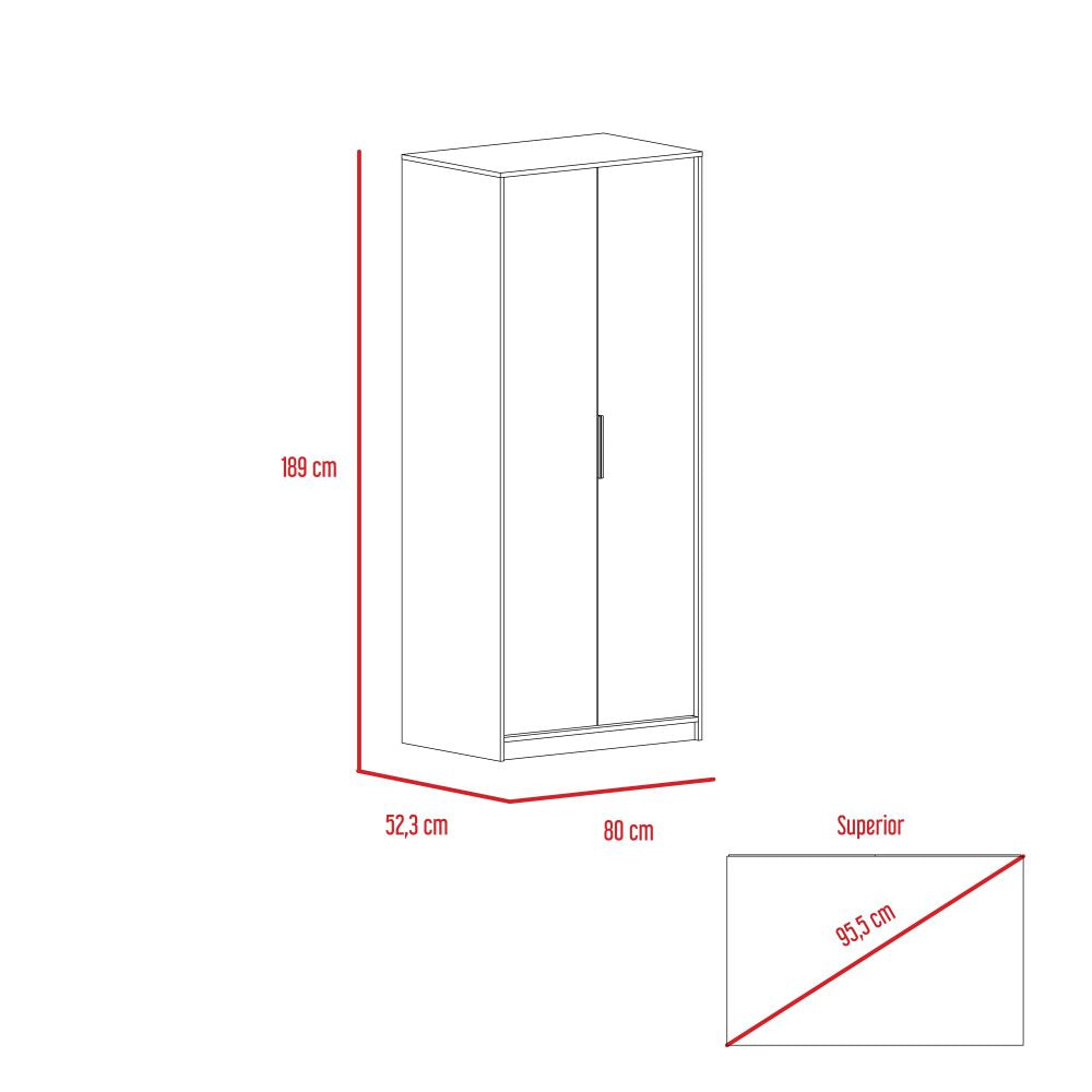 Combo Kaia, Miel y Blanco, incluye closet con dos puertas y cómodas