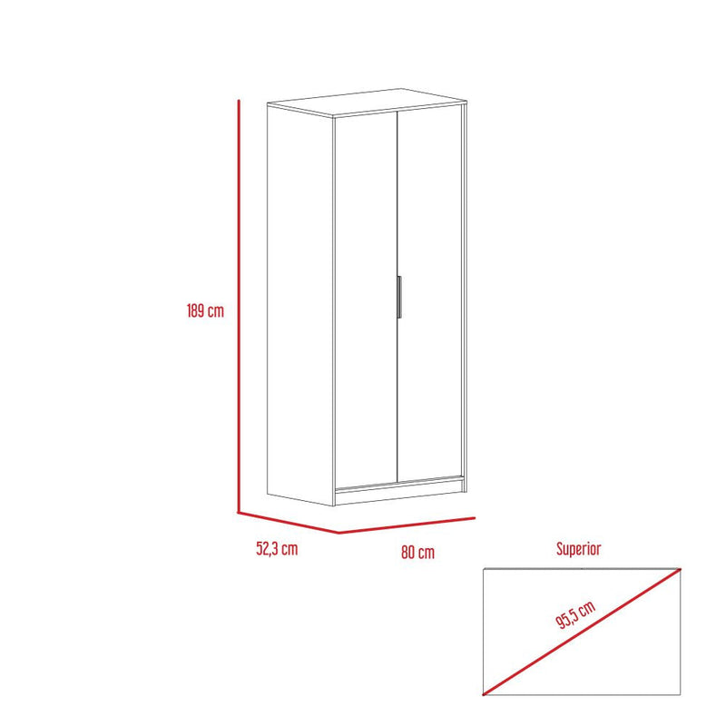 Combo Kaia, Wengue y Miel, incluye closet con dos puertas y cómodas