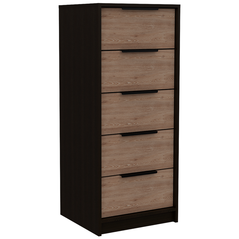 Cómoda 5C + Cómoda 3C Kaia Color Wengue y Miel Para Dormitorio