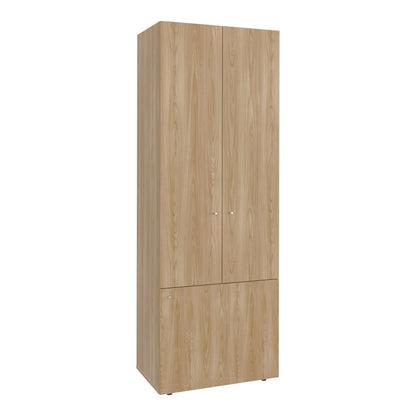 Combo Closet H-180 Cinco Puertas, Almacenamiento, Optimizacion, Colgado, Color Fresno
