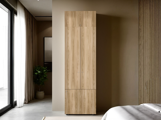 Combo Closet H-200 Tres Puertas, Almacenamiento, Colgado, Color Fresno