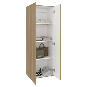 Combo Closet H-200 Tres Puertas, Almacenamiento, Zapatero, Color Fresno