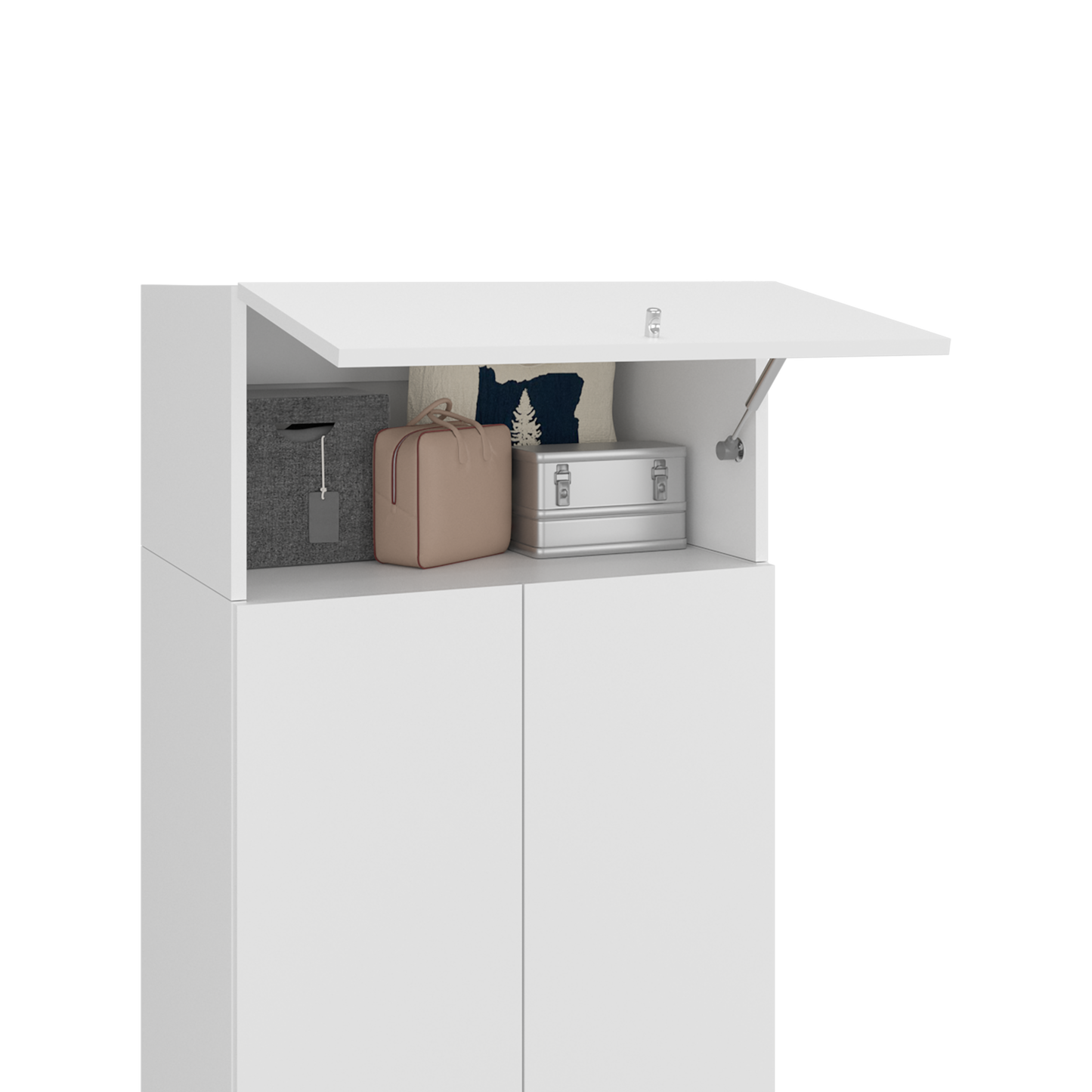 Combo Closet H-200 Diez Puertas, Almacenamiento, Optimizacion, Zapatero, Colgado, Color Blanco