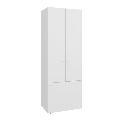 Combo Closet H-200 Diez Puertas, Almacenamiento, Optimizacion, Zapatero, Colgado, Color Blanco