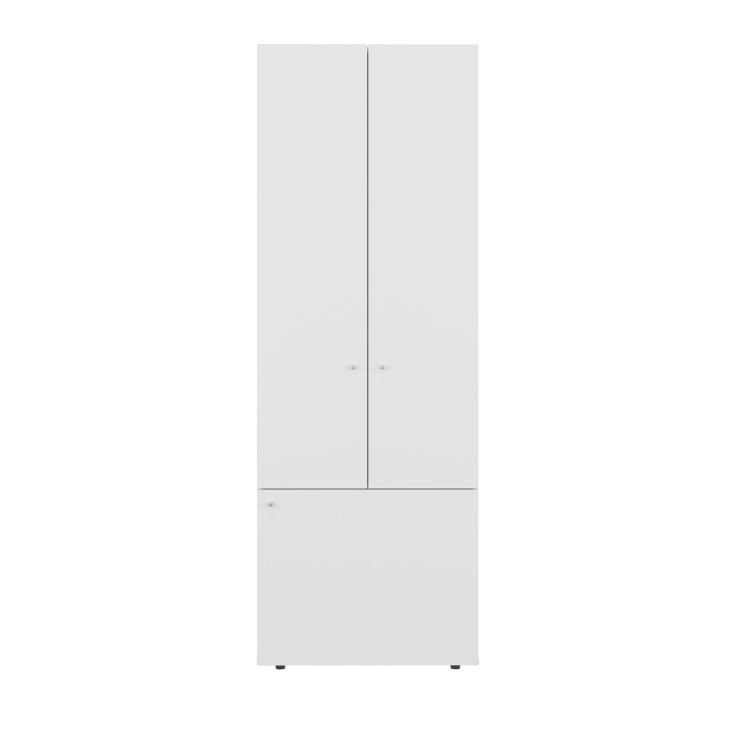Combo Closet H-200 Seis Puertas, Almacenamiento, Zapatero, Colgado, Color Blanco