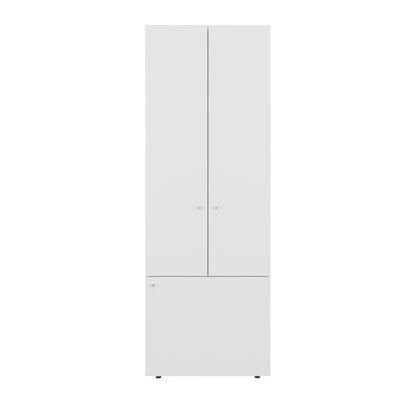 Combo Closet H-200 Seis Puertas, Almacenamiento, Zapatero, Colgado, Color Blanco