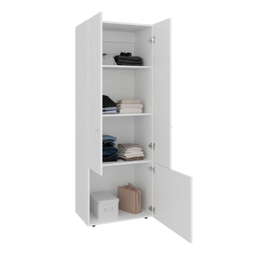 Combo Closet H-200 Tres Puertas, Almacenamiento, Colgado, Color Blanco