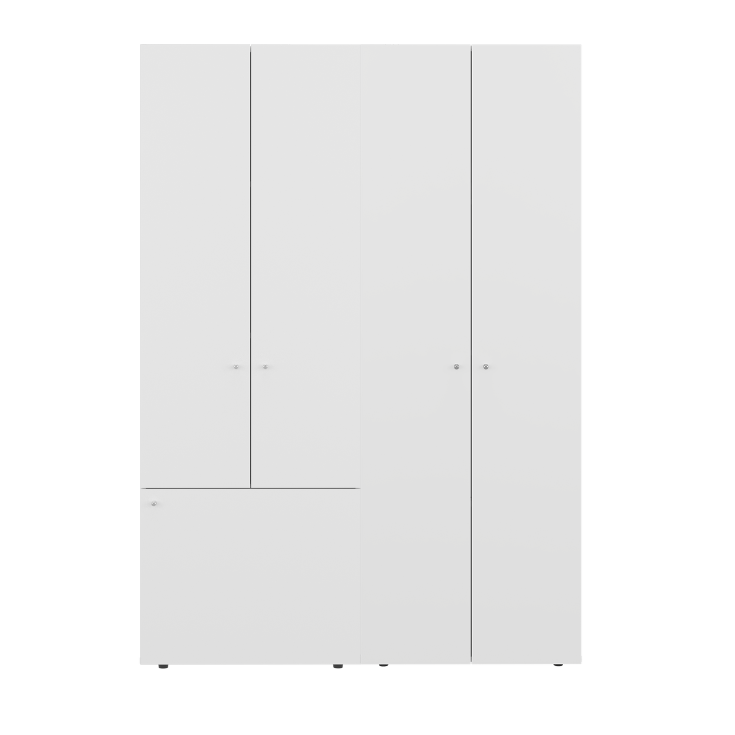 Combo Closet H-180 Cuatro Puertas, Almacenamiento, Zapatero, Colgado, Color Blanco