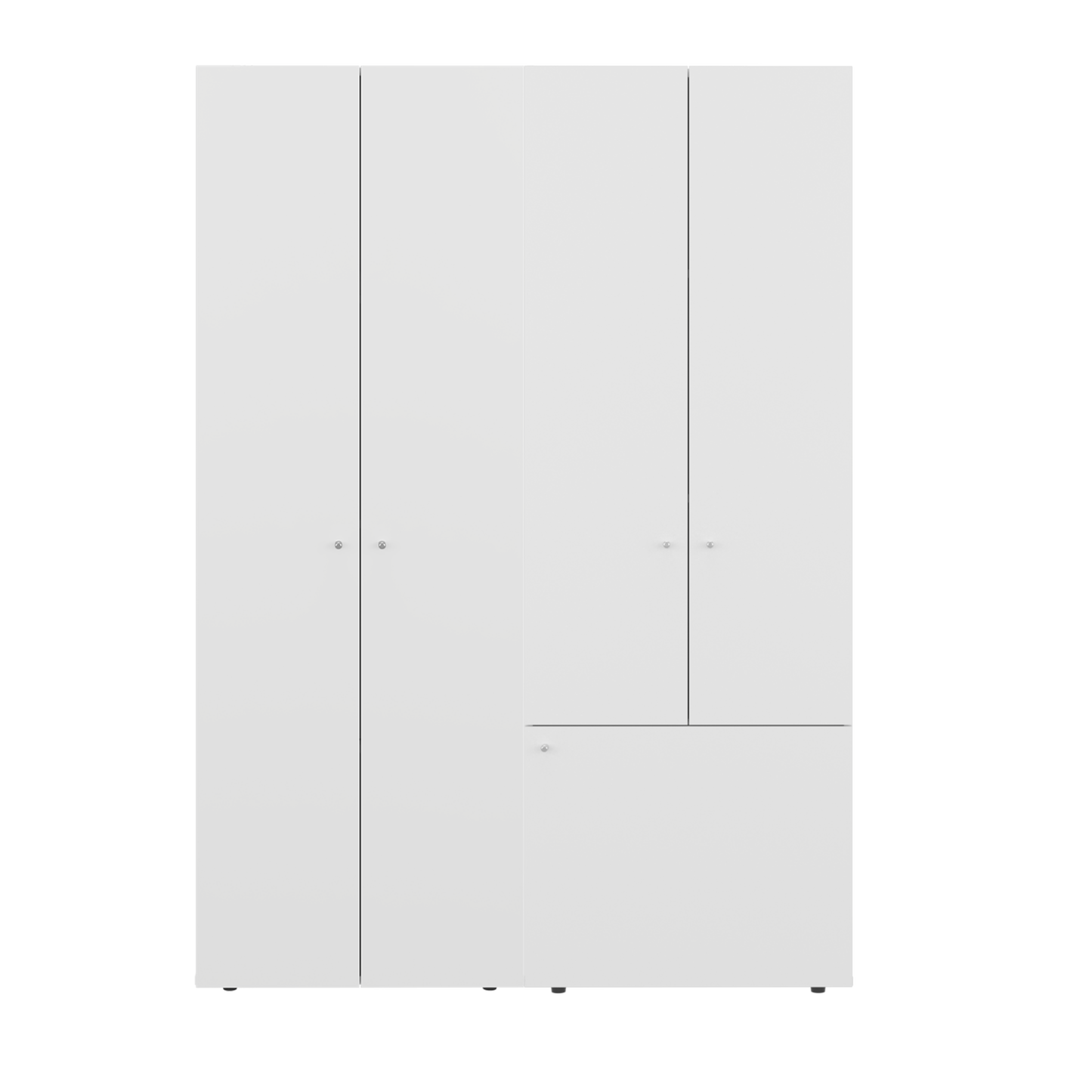 Combo Closet H-180 Cinco Puertas, Almacenamiento, Optimizacion, Colgado, Color Blanco