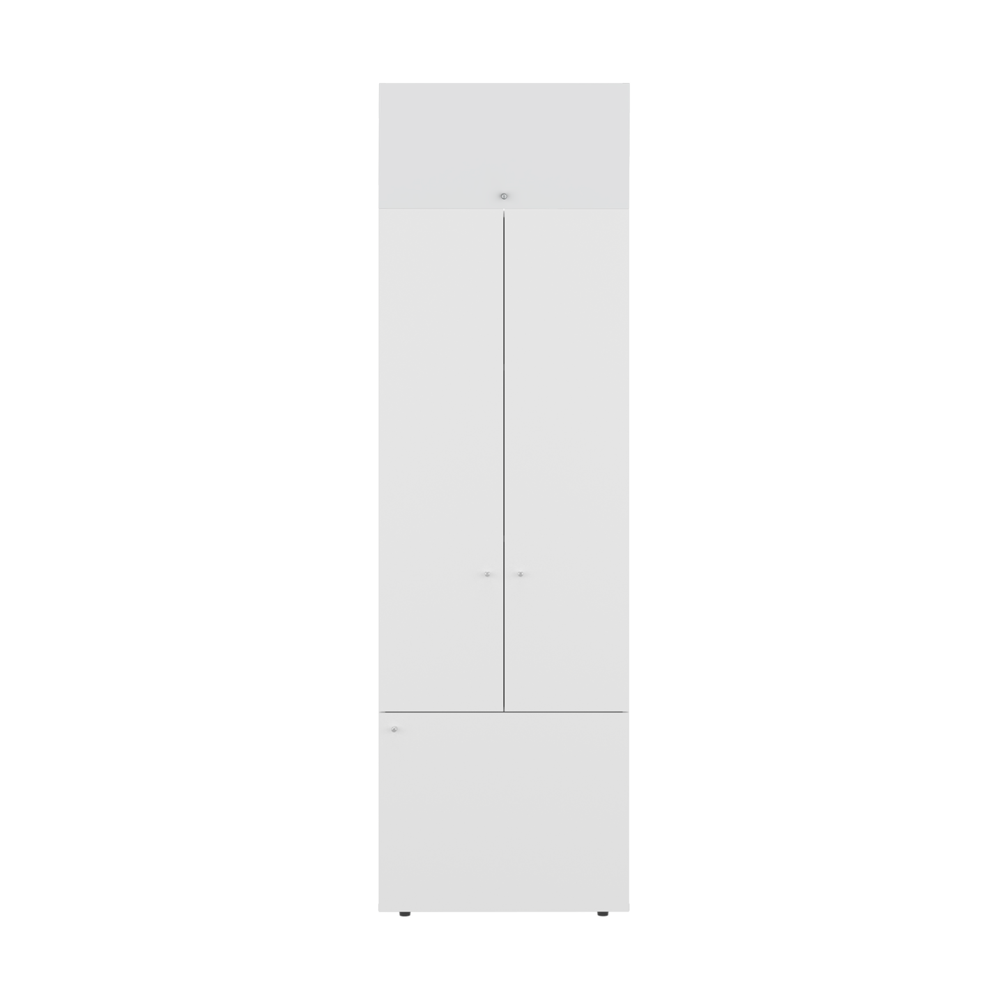 Combo Closet H-200 Tres Puertas, Almacenamiento, Colgado, Color Blanco
