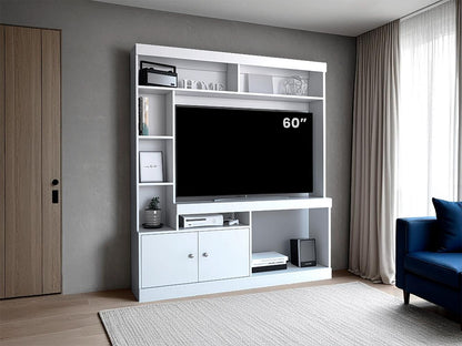 Estante Para Tv Dante, Blanco Duqueza, con Espacio Para Televisor de 65 Pulgadas