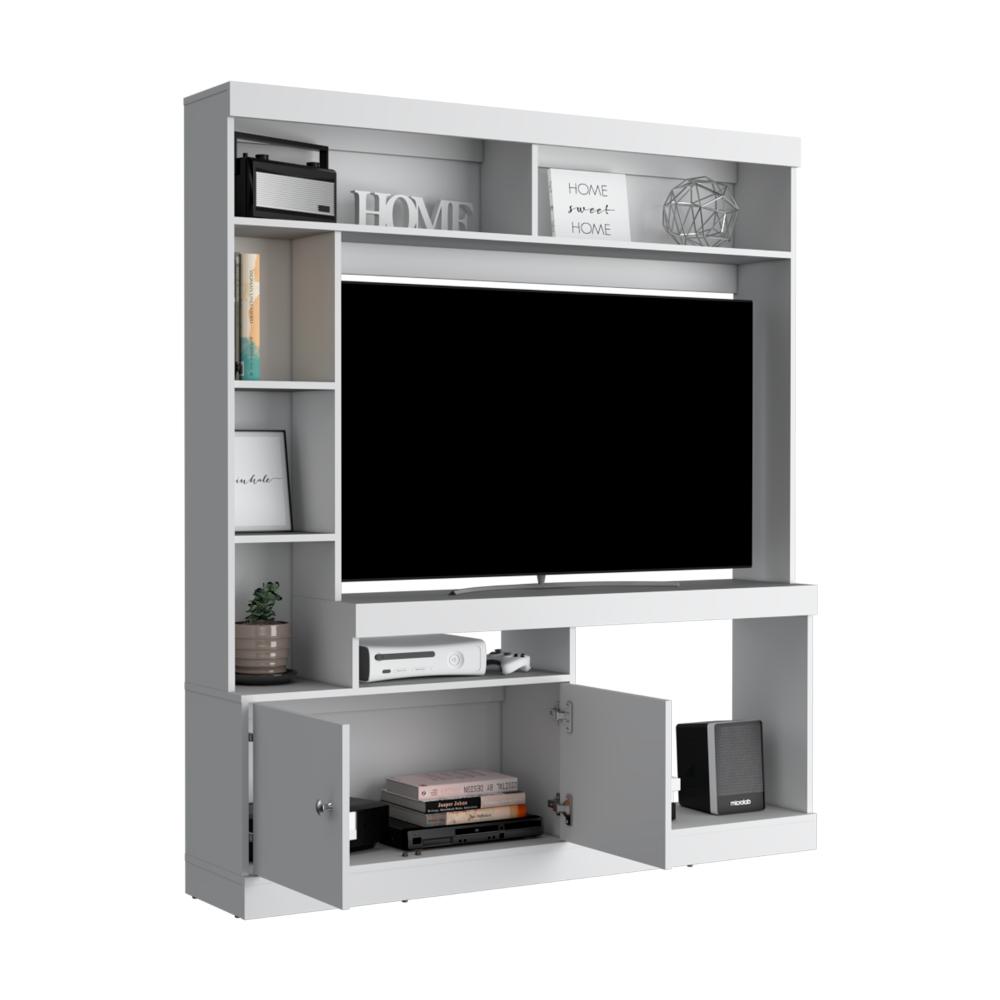 Estante Para Tv Dante, Blanco Duqueza, con Espacio Para Televisor de 65 Pulgadas