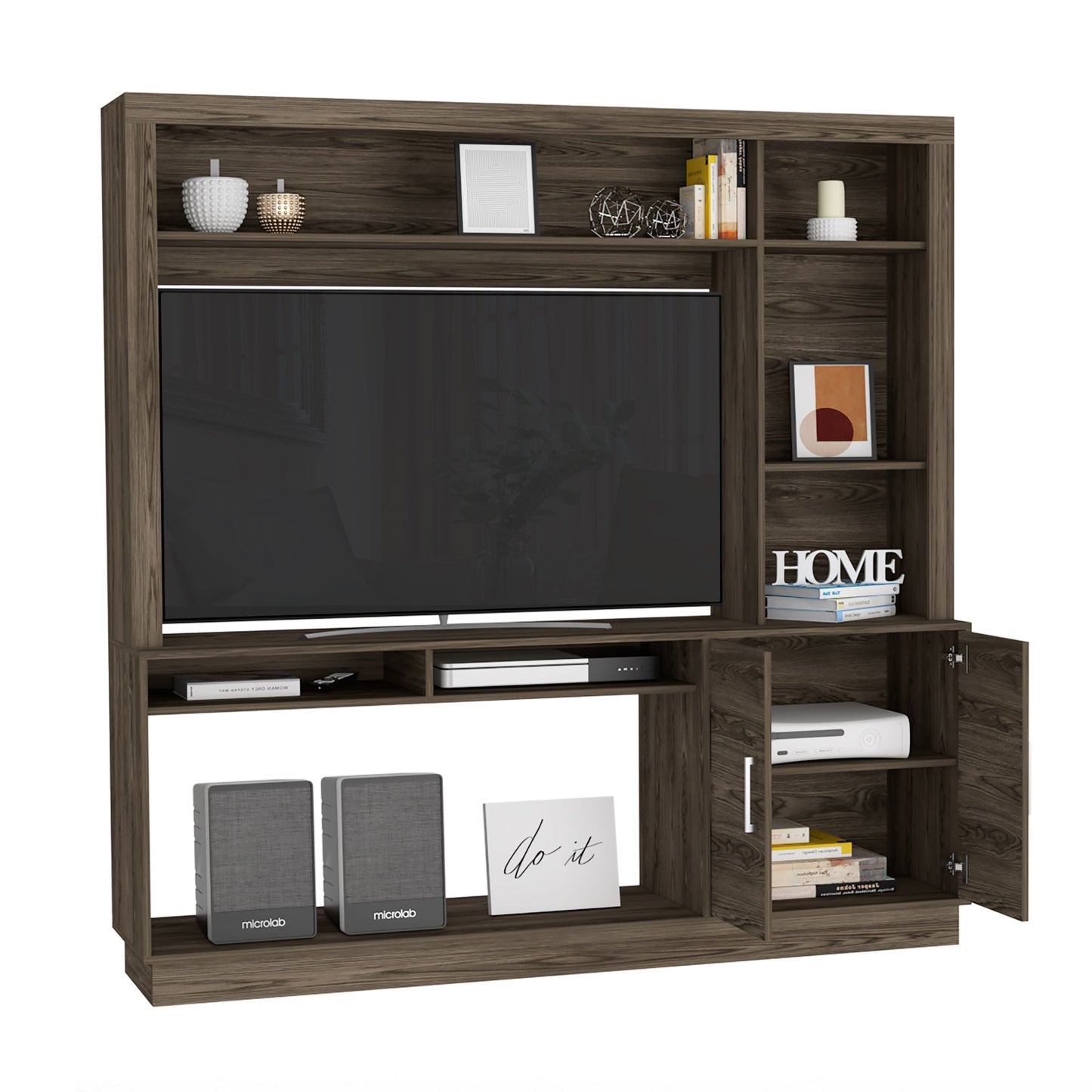 Estante Tv, Cantabria Dos Puertas con Espacio Para Televisor De Hasta 55 Pulgadas Color Milan