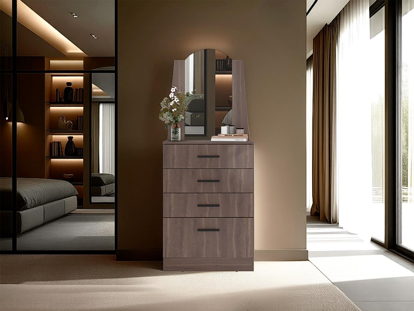 Comoda Praga, Milan, con tres cajones y una puerta