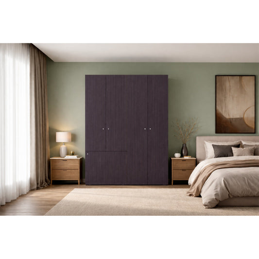 Combo Closet H-180 Cinco Puertas, Almacenamiento, Optimizacion, Colgado, Color Negro