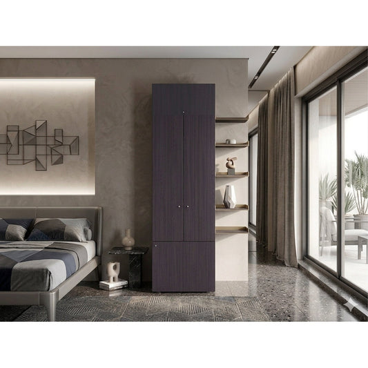 Combo Closet H-200 Tres Puertas, Almacenamiento, Colgado, Color Negro