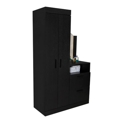 Closet Comoda Praga Tres Puertas Un Cajon, Wengue, con diseño moderno incluye Espejo
