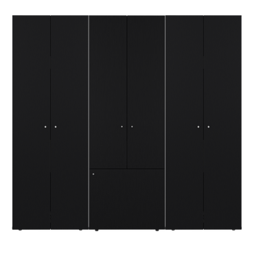 Combo Closet H-180 Siete Puertas, Almacenamiento, Optimizacion, Zapatero, Colgado, Color Negro