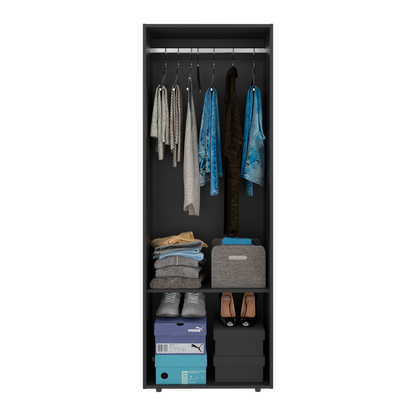 Combo Closet H-200 Cuatro Puertas, Almacenamiento, Optimizacion, Color Negro