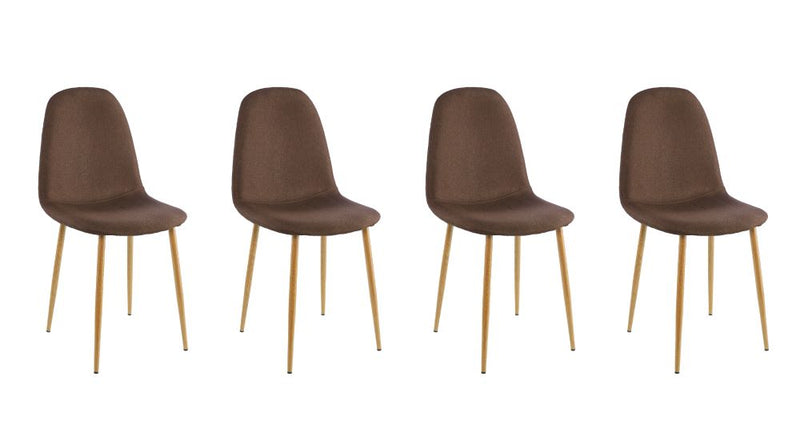 Pack Sillas Concept, Tapiz Café Oscuro y Pata Café Claro, con cuatro sillas