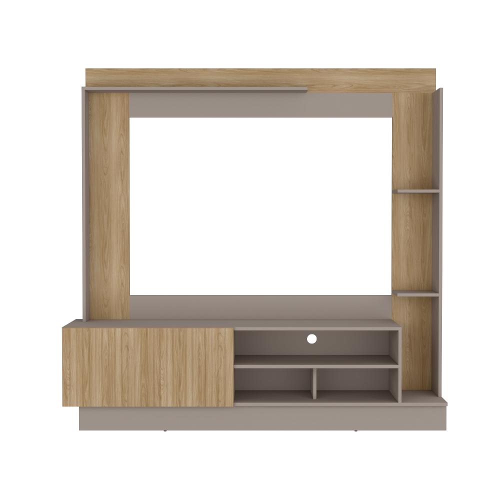 Estante Tv70 Doha Una Puerta, Taupe Y Fresno