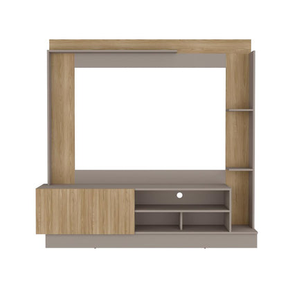 Estante Tv70 Doha Una Puerta, Taupe Y Fresno