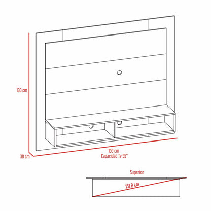 Panel TV + Repisa 1B The Wall Color Habano Para Sala De Estar