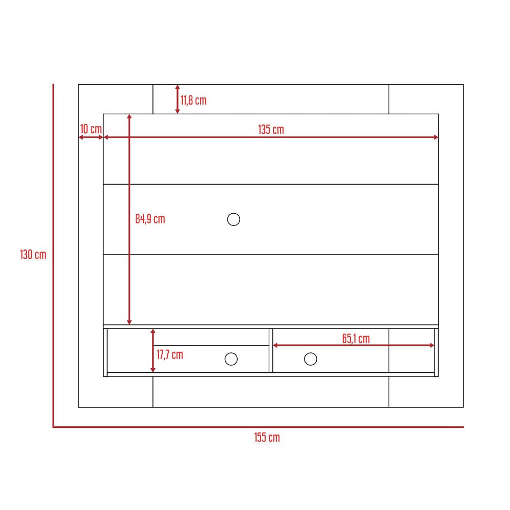 Panel TV + Repisa 1B The Wall Color Habano Para Sala De Estar