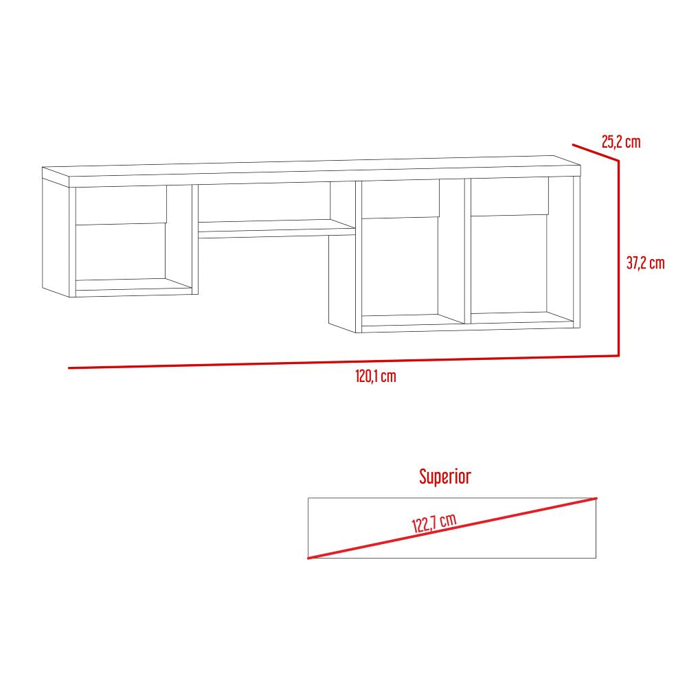 Panel TV + Repisa 1B The Wall Color Habano Para Sala De Estar