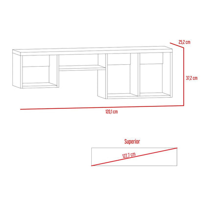 Panel TV + Repisa 1B The Wall Color Habano Para Sala De Estar