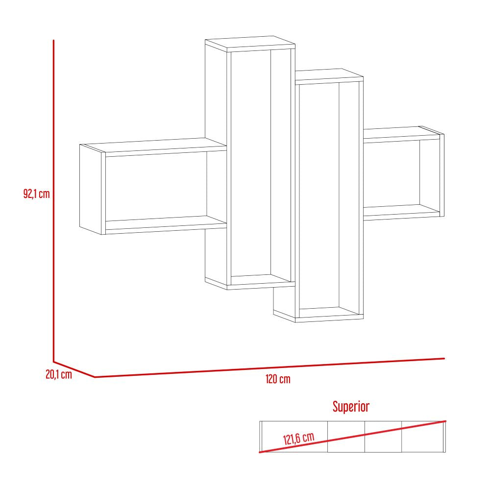 Panel TV + Repisa 2B The Wall Color Miel y Plomo Para Sala De Estar