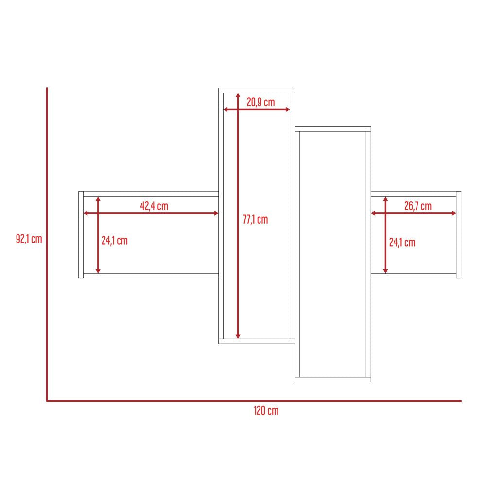 Panel TV + Repisa 2B The Wall Color Miel y Plomo Para Sala De Estar