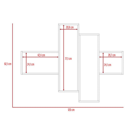 Panel TV + Repisa 2B The Wall Color Miel y Plomo Para Sala De Estar