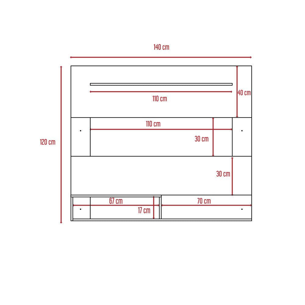 Bar Esquinero Kava + Panel TV Color Rovere Para Sala De Estar